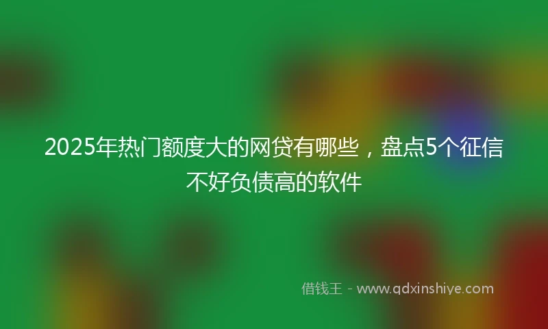 2025年热门额度大的网贷有哪些，盘点5个征信不好负债高的软件