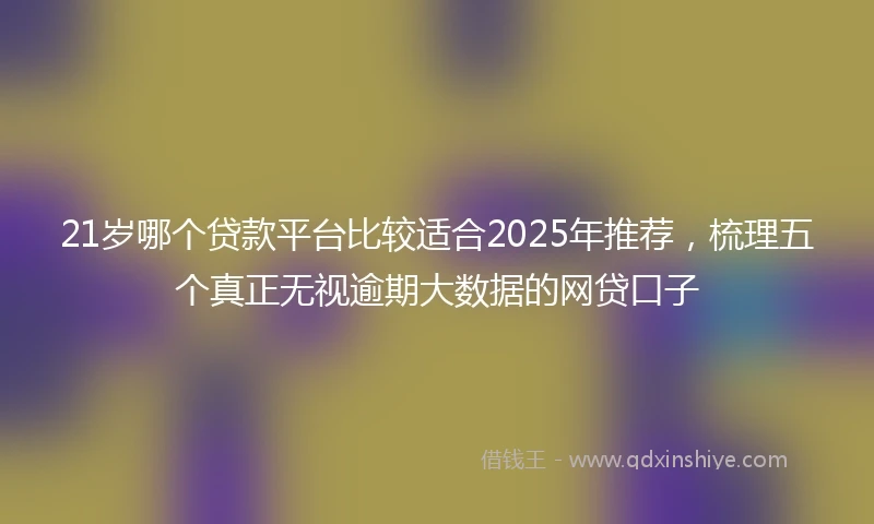 21岁哪个贷款平台比较适合2025年推荐，梳理五个真正无视逾期大数据的网贷口子