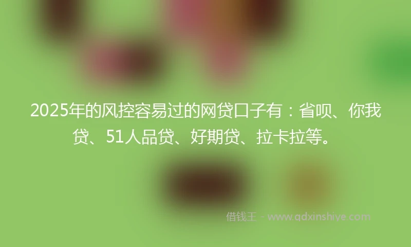 2025年的风控容易过的网贷口子有：省呗、你我贷、51人品贷、好期贷、拉卡拉等。