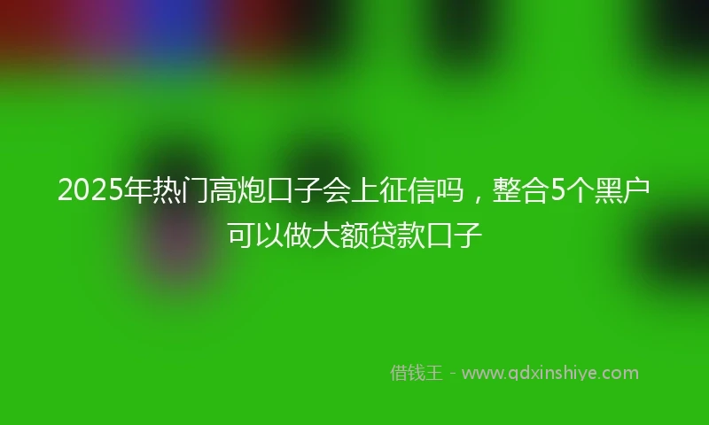 2025年热门高炮口子会上征信吗，整合5个黑户可以做大额贷款口子