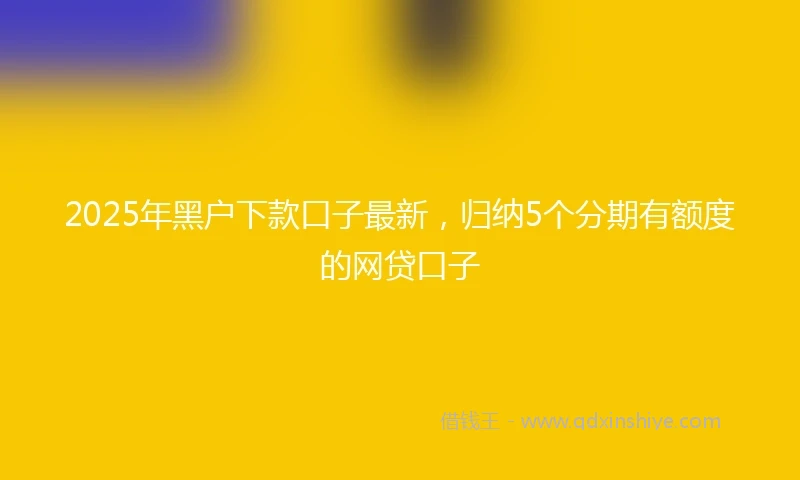 2025年黑户下款口子最新，归纳5个分期有额度的网贷口子
