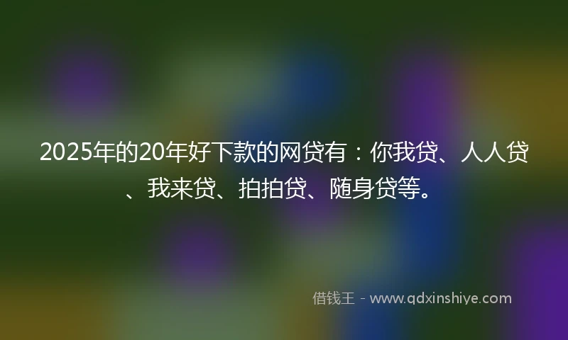2025年的20年好下款的网贷有：你我贷、人人贷、我来贷、拍拍贷、随身贷等。