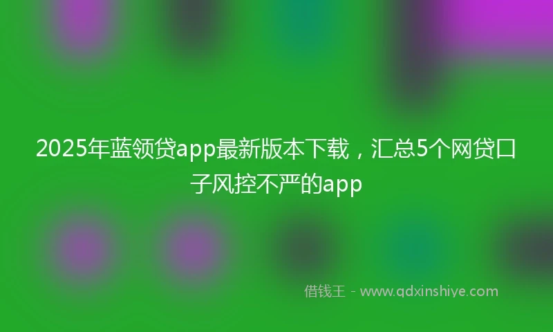 2025年蓝领贷app最新版本下载，汇总5个网贷口子风控不严的app
