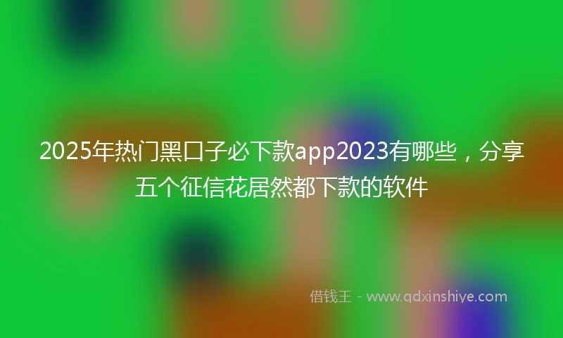 2025年热门黑口子必下款app2023有哪些，分享五个征信花居然都下款的软件