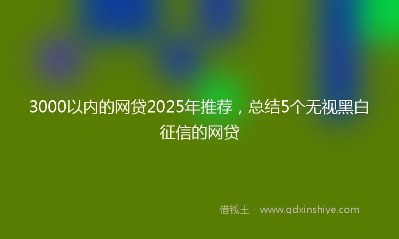 3000以内的网贷2025年推荐，总结5个无视黑白征信的网贷