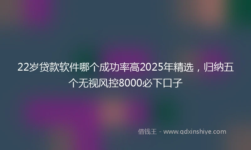 22岁贷款软件哪个成功率高2025年精选，归纳五个无视风控8000必下口子