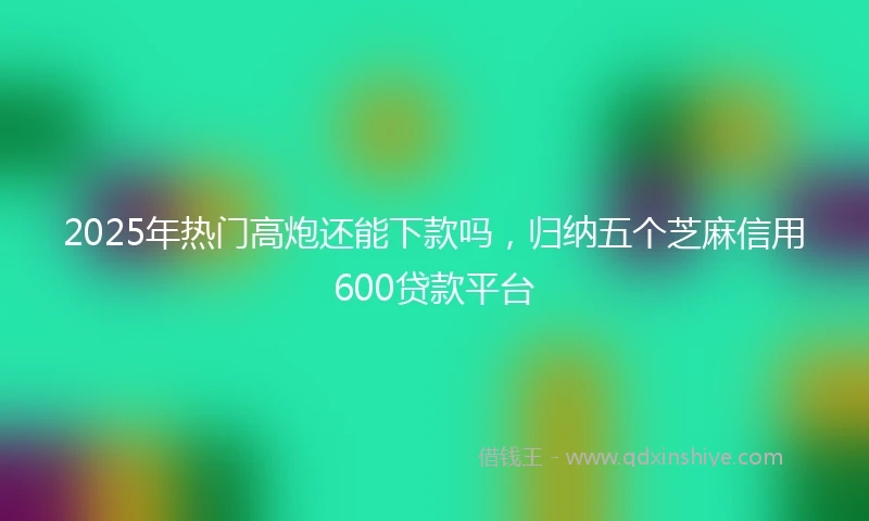 2025年热门高炮还能下款吗，归纳五个芝麻信用600贷款平台