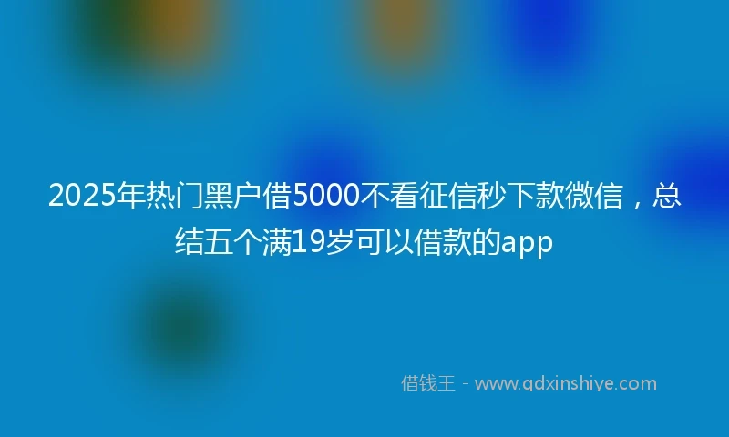 2025年热门黑户借5000不看征信秒下款微信，总结五个满19岁可以借款的app