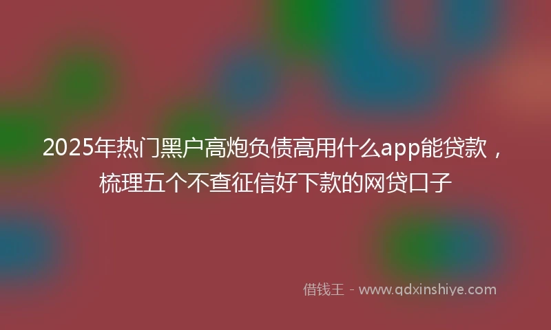 2025年热门黑户高炮负债高用什么app能贷款，梳理五个不查征信好下款的网贷口子