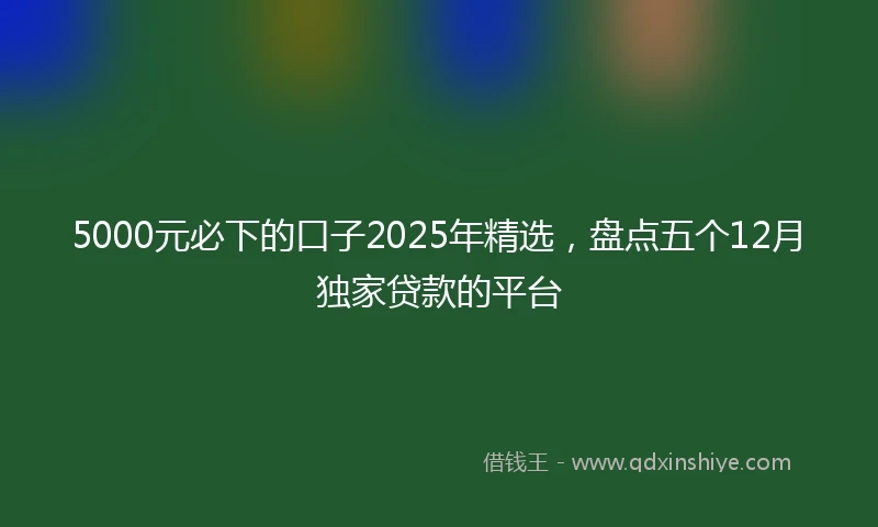 5000元必下的口子2025年精选，盘点五个12月独家贷款的平台