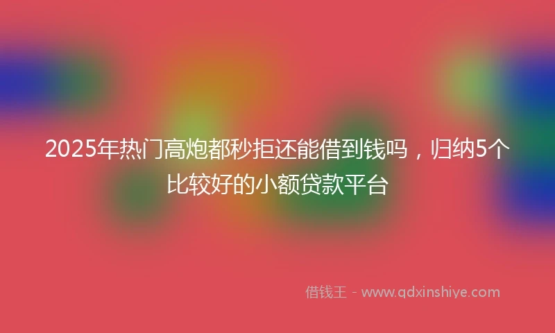 2025年热门高炮都秒拒还能借到钱吗，归纳5个比较好的小额贷款平台