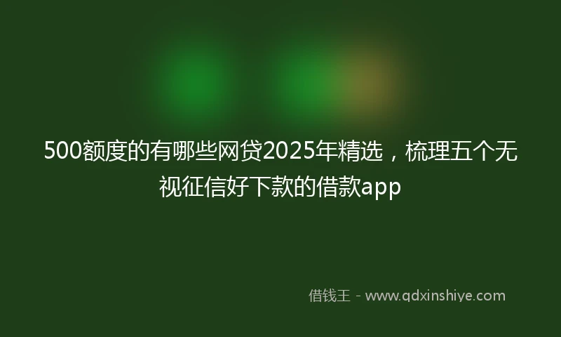 500额度的有哪些网贷2025年精选，梳理五个无视征信好下款的借款app