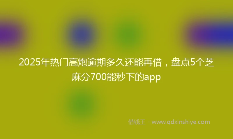 2025年热门高炮逾期多久还能再借，盘点5个芝麻分700能秒下的app