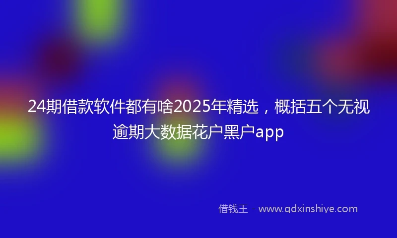 24期借款软件都有啥2025年精选，概括五个无视逾期大数据花户黑户app