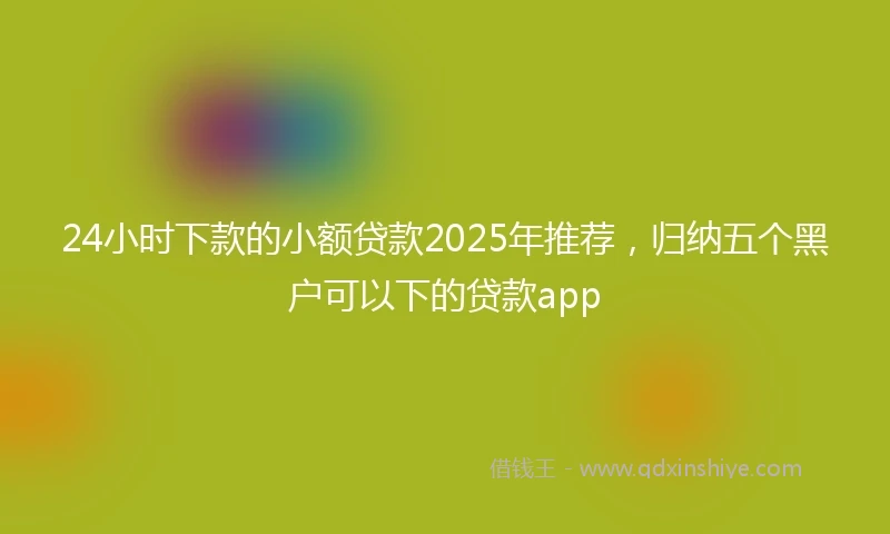 24小时下款的小额贷款2025年推荐，归纳五个黑户可以下的贷款app