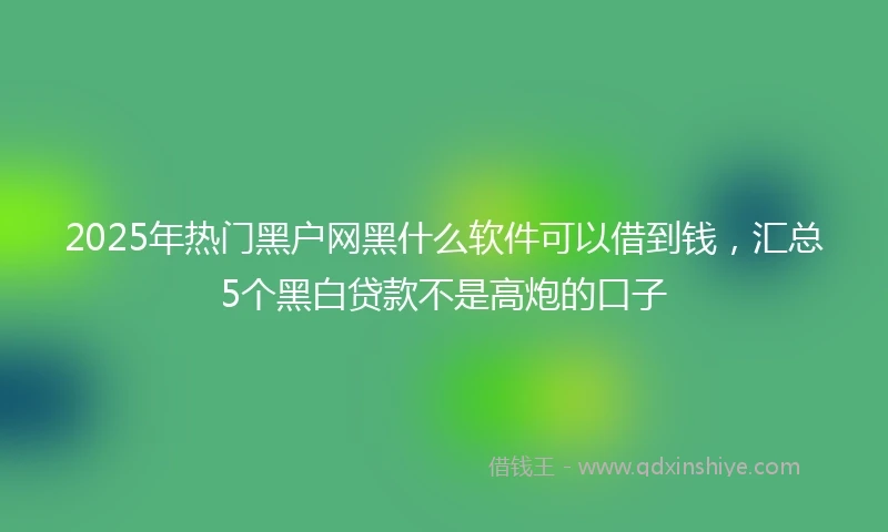 2025年热门黑户网黑什么软件可以借到钱，汇总5个黑白贷款不是高炮的口子