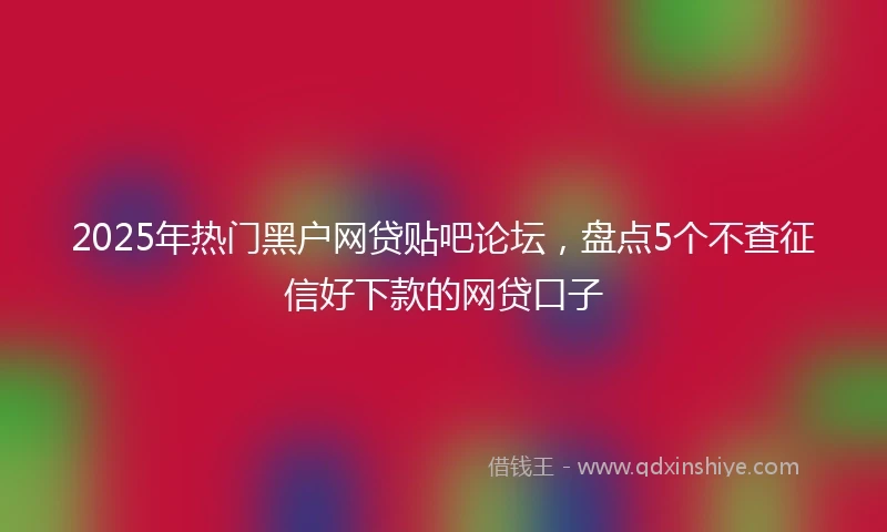 2025年热门黑户网贷贴吧论坛，盘点5个不查征信好下款的网贷口子