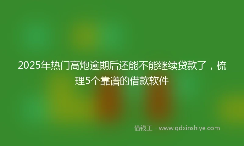 2025年热门高炮逾期后还能不能继续贷款了，梳理5个靠谱的借款软件