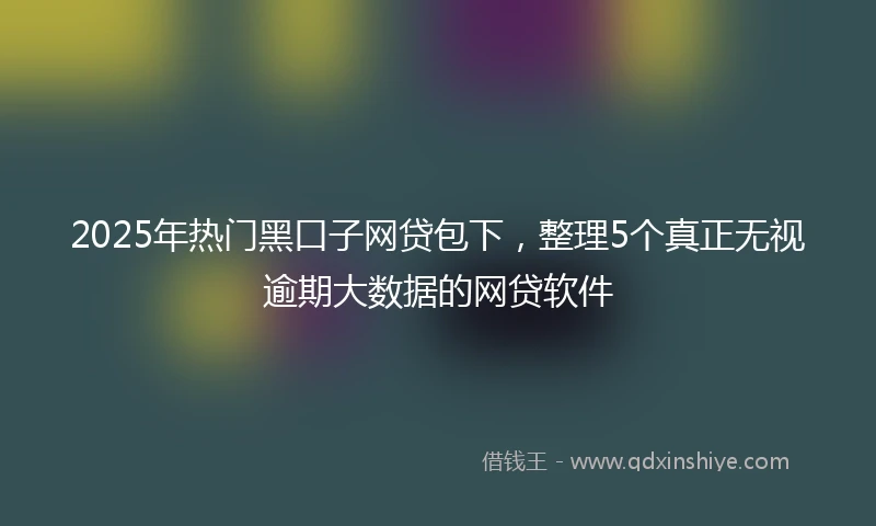 2025年热门黑口子网贷包下，整理5个真正无视逾期大数据的网贷软件