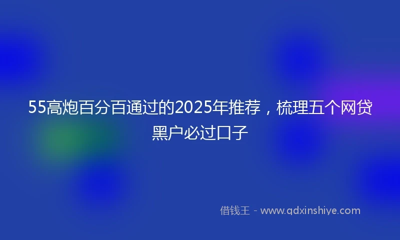 55高炮百分百通过的2025年推荐,梳理五个网贷黑户必过口子