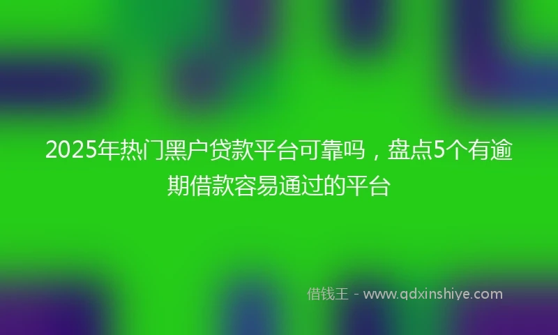 2025年热门黑户贷款平台可靠吗，盘点5个有逾期借款容易通过的平台