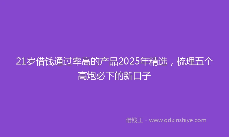21岁借钱通过率高的产品2025年精选，梳理五个高炮必下的新口子