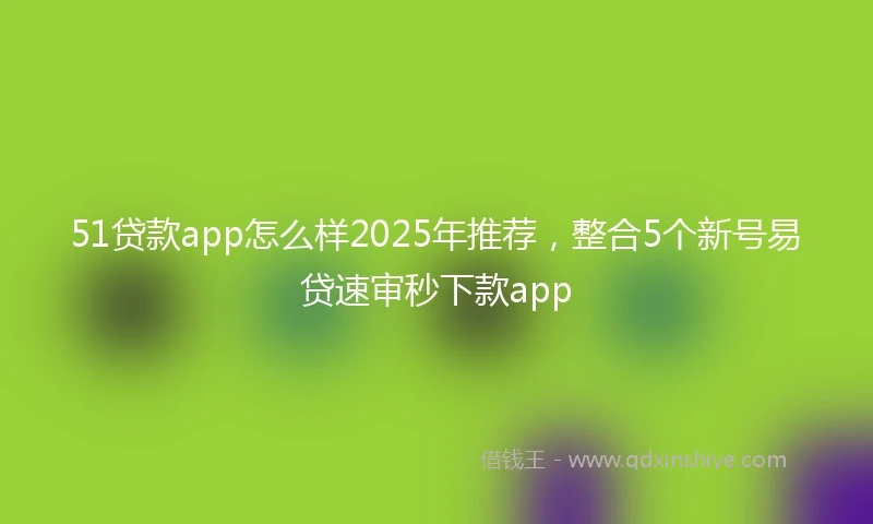 51贷款app怎么样2025年推荐，整合5个新号易贷速审秒下款app