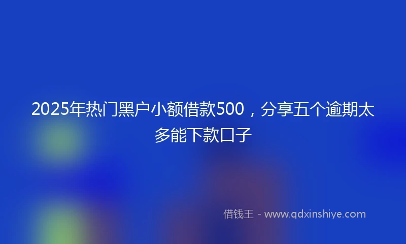 2025年热门黑户小额借款500，分享五个逾期太多能下款口子