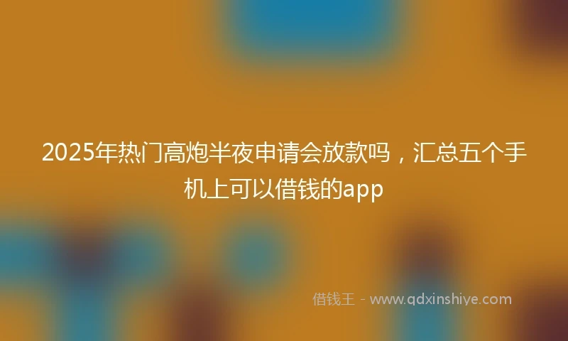 2025年热门高炮半夜申请会放款吗，汇总五个手机上可以借钱的app