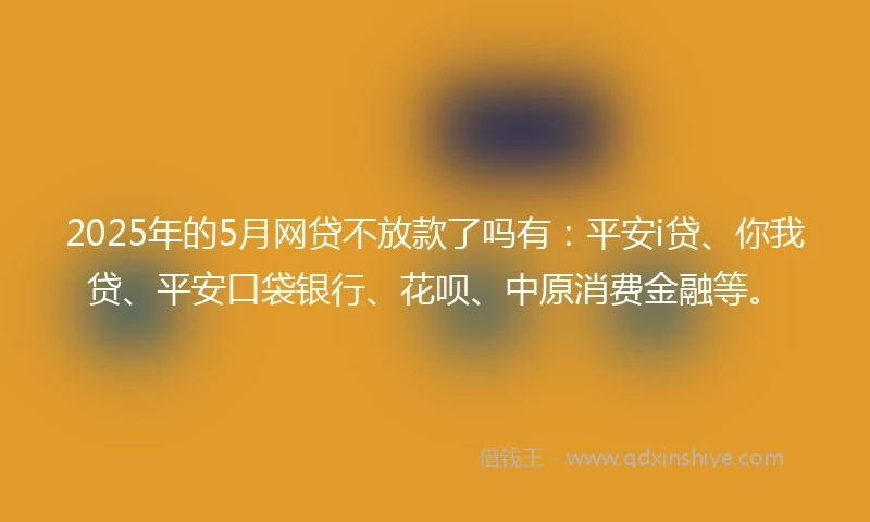 2025年的5月网贷不放款了吗有：平安i贷、你我贷、平安口袋银行、花呗、中原消费金融等。
