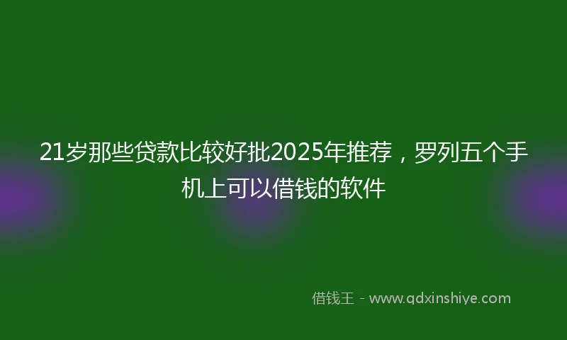 21岁那些贷款比较好批2025年推荐，罗列五个手机上可以借钱的软件