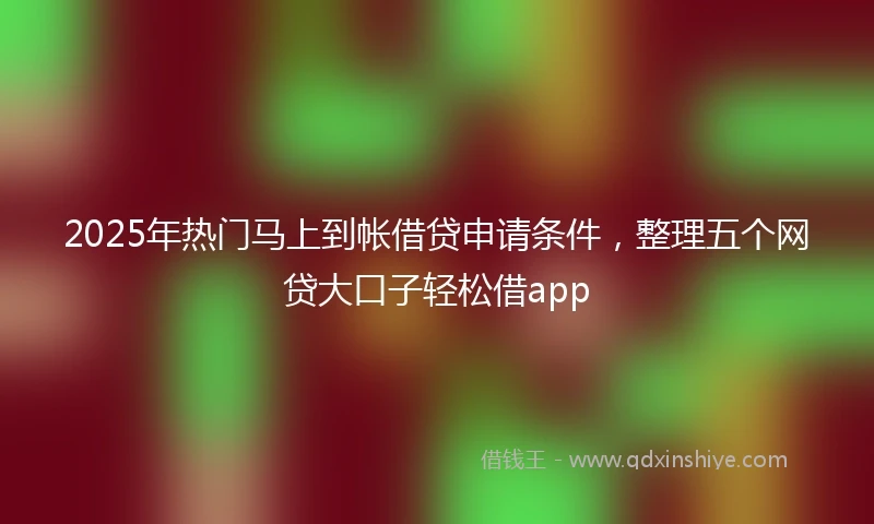 2025年热门马上到帐借贷申请条件，整理五个网贷大口子轻松借app