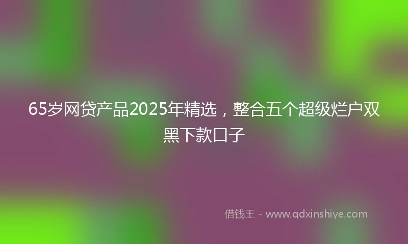 65岁网贷产品2025年精选，整合五个超级烂户双黑下款口子