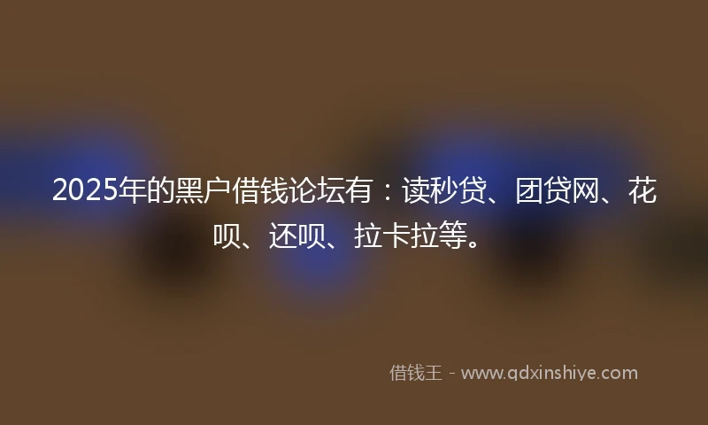 2025年的黑户借钱论坛有：读秒贷、团贷网、花呗、还呗、拉卡拉等。