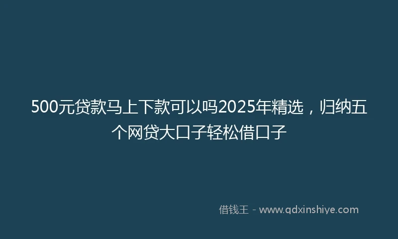 500元贷款马上下款可以吗2025年精选，归纳五个网贷大口子轻松借口子