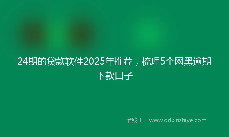 24期的贷款软件2025年推荐，梳理5个网黑逾期下款口子