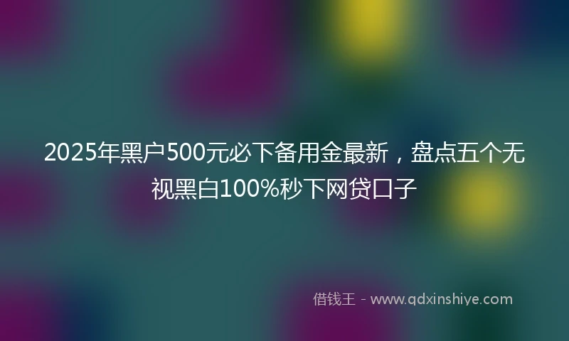 2025年黑户500元必下备用金最新，盘点五个无视黑白100%秒下网贷口子