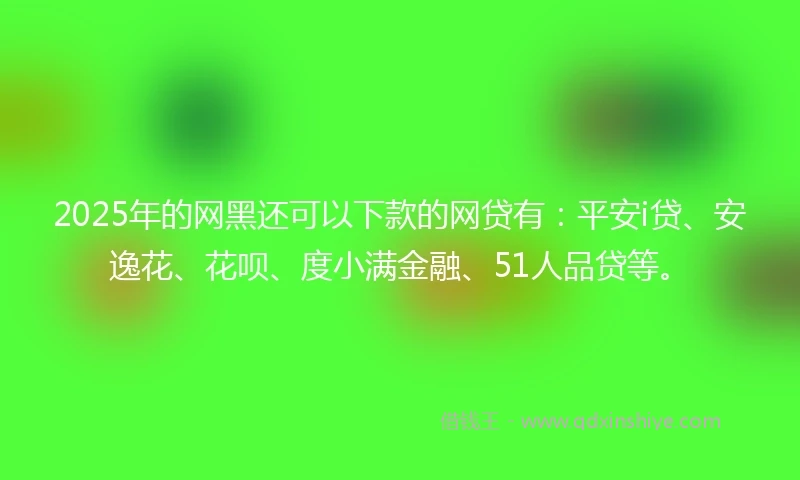 2025年的网黑还可以下款的网贷有：平安i贷、安逸花、花呗、度小满金融、51人品贷等。