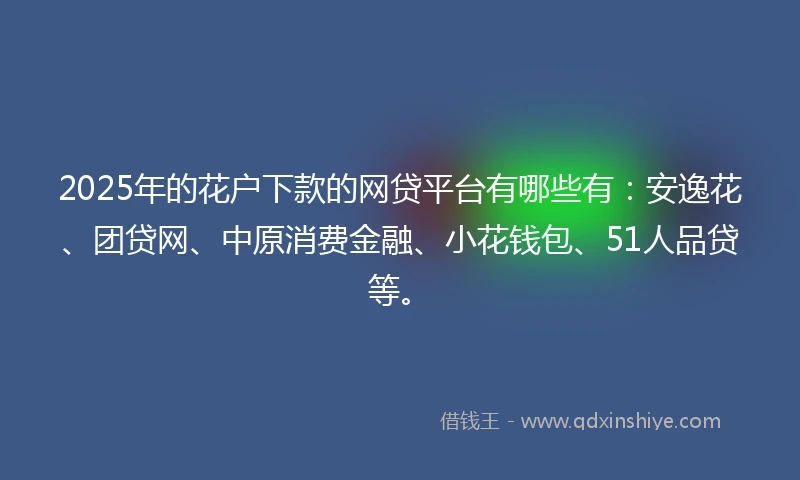 2025年的花户下款的网贷平台有哪些有：安逸花、团贷网、中原消费金融、小花钱包、51人品贷等。