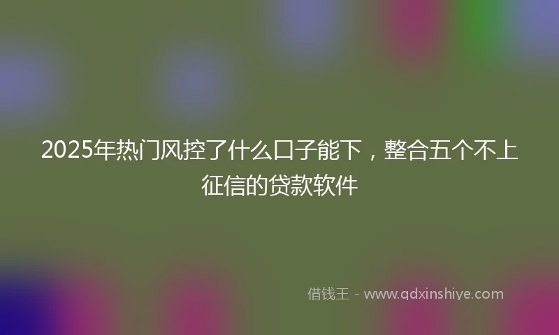 2025年热门风控了什么口子能下，整合五个不上征信的贷款软件
