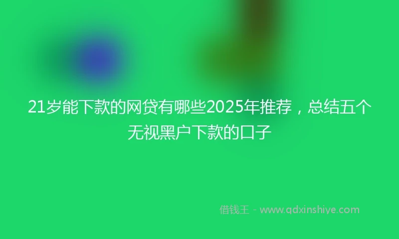 21岁能下款的网贷有哪些2025年推荐，总结五个无视黑户下款的口子