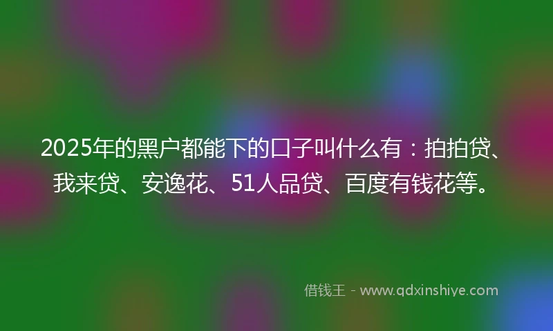 2025年的黑户都能下的口子叫什么有：拍拍贷、我来贷、安逸花、51人品贷、百度有钱花等。