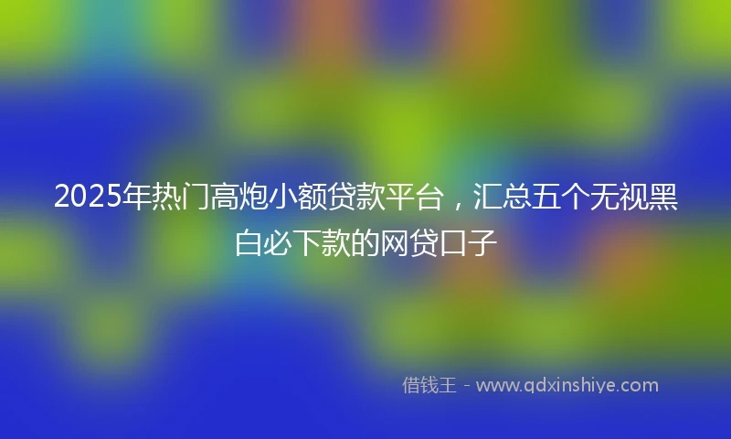 2025年热门高炮小额贷款平台，汇总五个无视黑白必下款的网贷口子