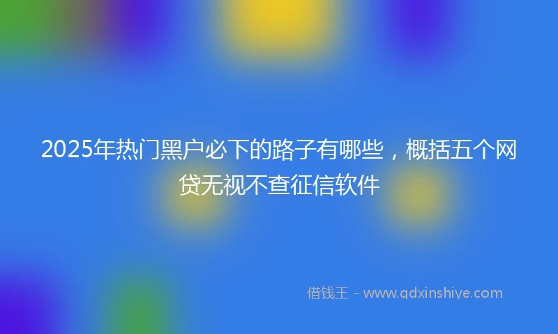 2025年热门黑户必下的路子有哪些，概括五个网贷无视不查征信软件