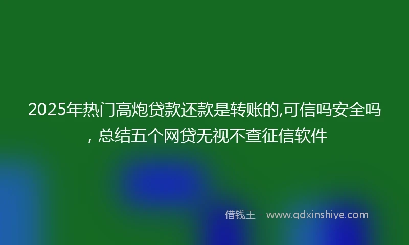 2025年热门高炮贷款还款是转账的,可信吗安全吗，总结五个网贷无视不查征信软件