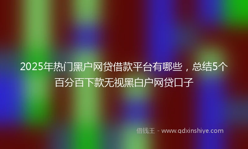 2025年热门黑户网贷借款平台有哪些，总结5个百分百下款无视黑白户网贷口子