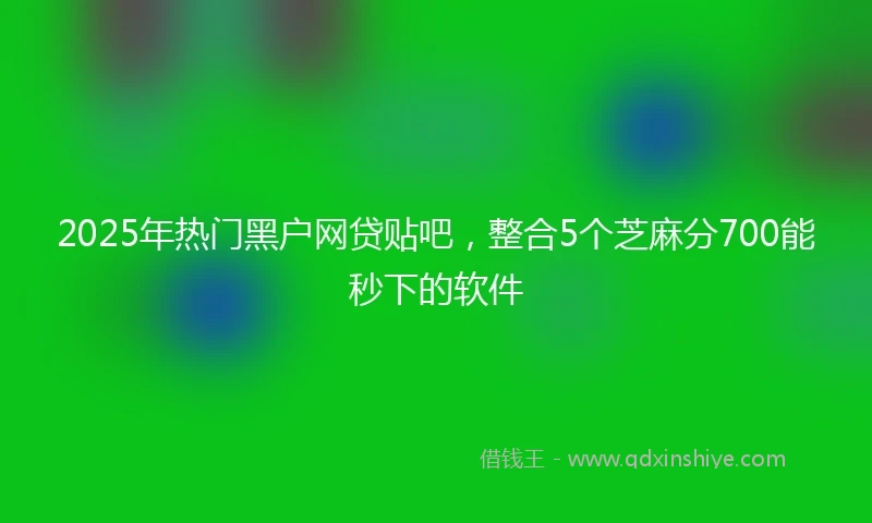 2025年热门黑户网贷贴吧，整合5个芝麻分700能秒下的软件