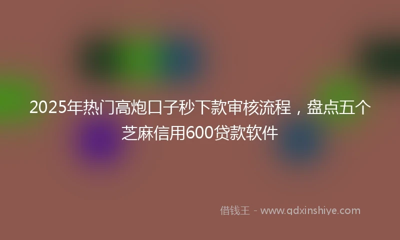 2025年热门高炮口子秒下款审核流程，盘点五个芝麻信用600贷款软件