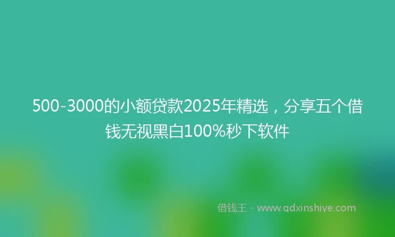 500-3000的小额贷款2025年精选，分享五个借钱无视黑白100%秒下软件
