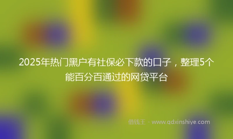 2025年热门黑户有社保必下款的口子，整理5个能百分百通过的网贷平台